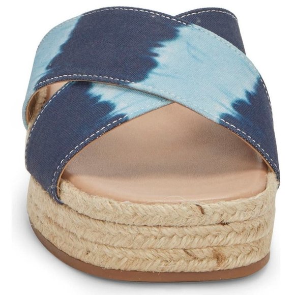 New Lucky Brand Gayte Slide Sandal, Size 6.5 7, 8, 9, 9.5 in Dark Denim Textile - Picture 5 of 11